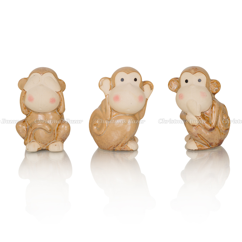 Набор из 3-х керамических обезьянок 